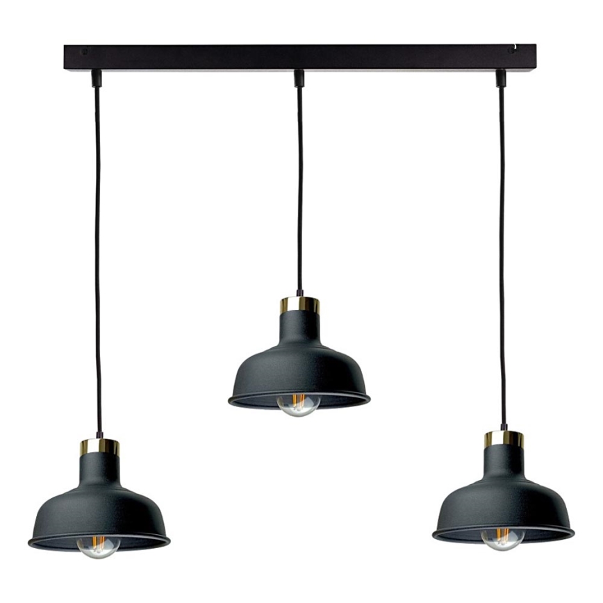 Luster na lanku HEBE 3xE27/60W/230V čierna