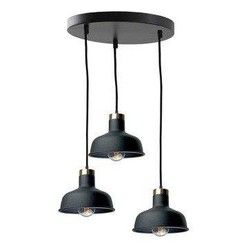 Luster na lanku HEBE 3xE27/60W/230V čierna