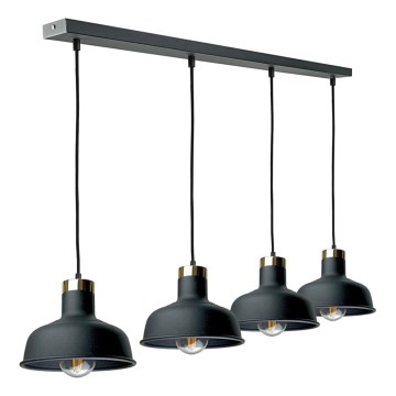 Luster na lanku HEBE 4xE27/60W/230V čierna