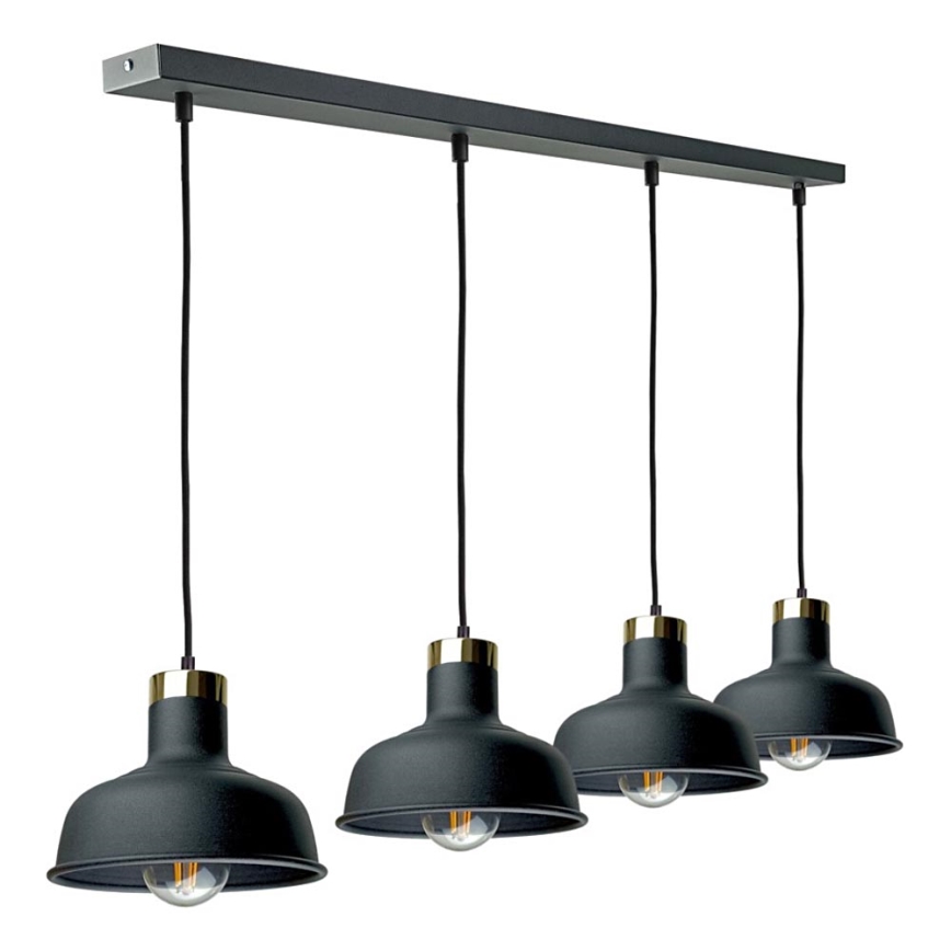Luster na lanku HEBE 4xE27/60W/230V čierna