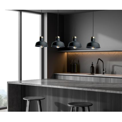 Luster na lanku HEBE 4xE27/60W/230V čierna