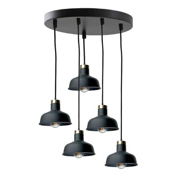 Luster na lanku HEBE 5xE27/60W/230V čierna