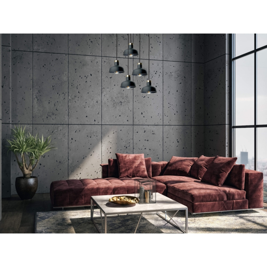 Luster na lanku HEBE 5xE27/60W/230V čierna