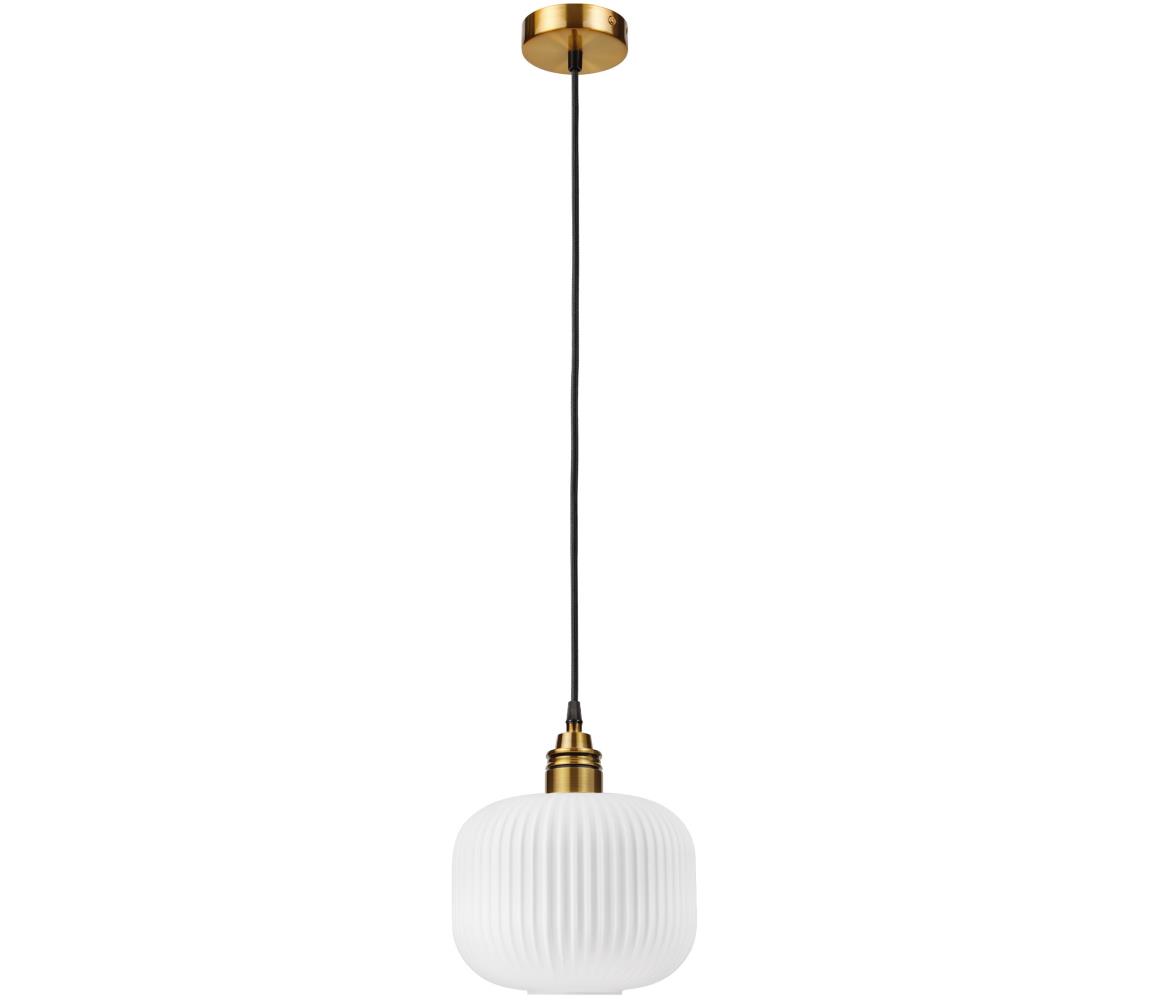 Luster na lanku HECTOR 1xE27/15W/230V biela/mosadz pr. 20 cm LM-1.297/B