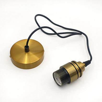 Luster na lanku HECTOR 1xE27/15W/230V biela/mosadz pr. 20 cm