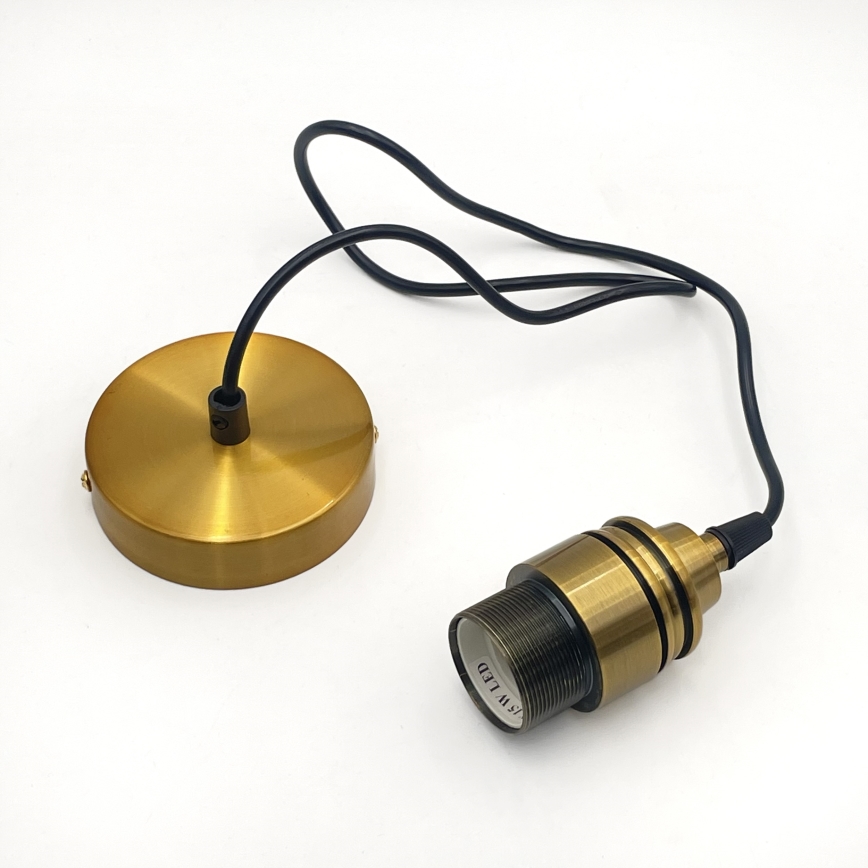 Luster na lanku HECTOR 1xE27/15W/230V biela/mosadz pr. 25 cm