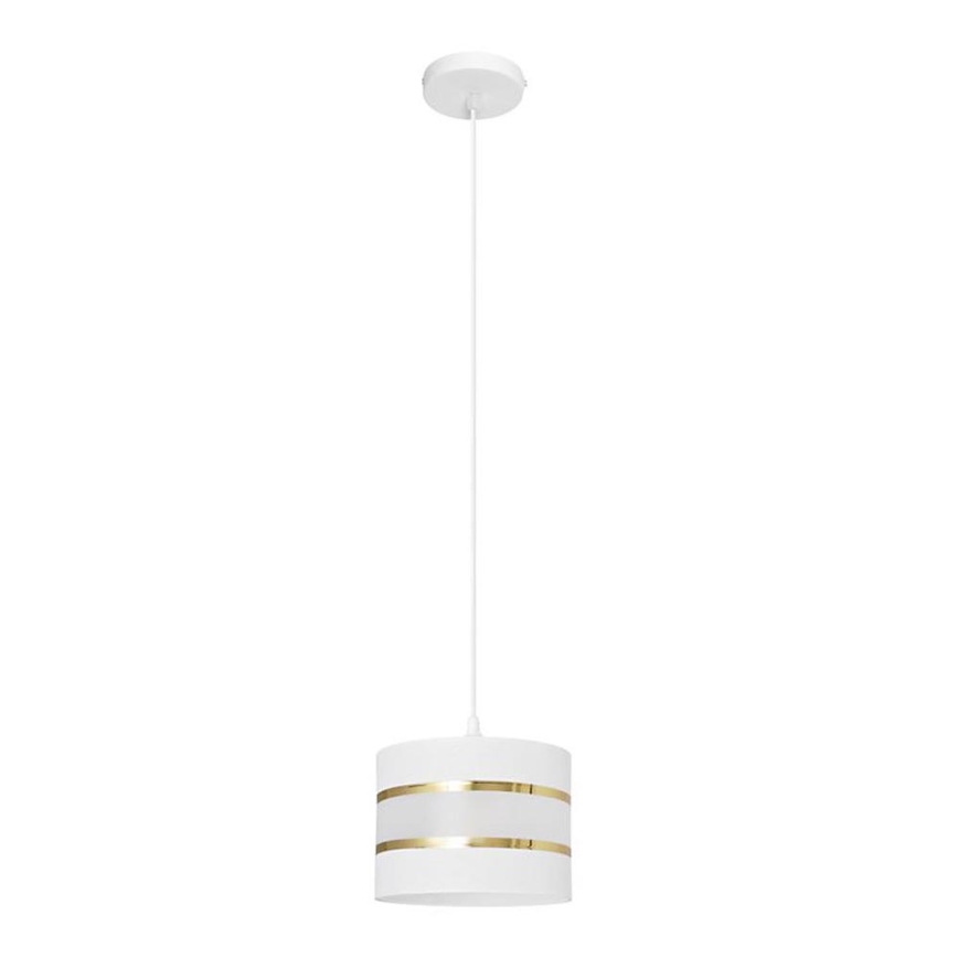 Luster na lanku HELEN 1xE27/15W/230V pr. 20 cm biela/zlatá