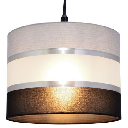 Luster na lanku HELEN 1xE27/15W/230V pr. 20 cm čierna/šedá/strieborná
