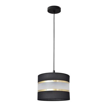 Luster na lanku HELEN 1xE27/15W/230V pr. 20 cm čierna/zlatá