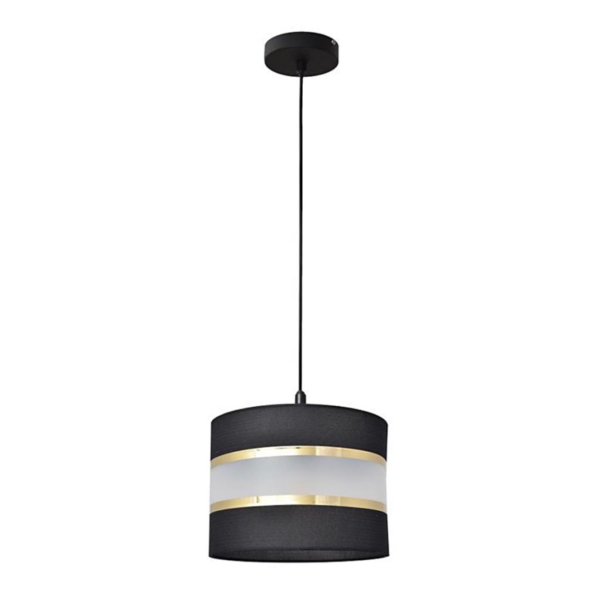 Luster na lanku HELEN 1xE27/15W/230V pr. 20 cm čierna/zlatá