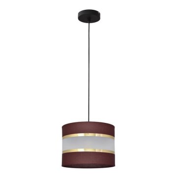 Luster na lanku HELEN 1xE27/15W/230V pr. 20 cm hnedá/čierna/zlatá