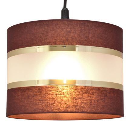 Luster na lanku HELEN 1xE27/15W/230V pr. 20 cm hnedá/čierna/zlatá