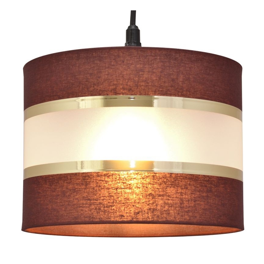 Luster na lanku HELEN 1xE27/15W/230V pr. 20 cm hnedá/čierna/zlatá