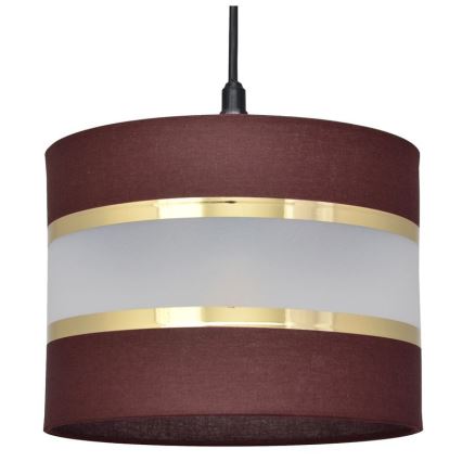Luster na lanku HELEN 1xE27/15W/230V pr. 20 cm hnedá/čierna/zlatá