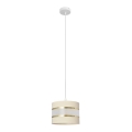 Luster na lanku HELEN 1xE27/15W/230V pr. 20 cm krémová/zlatá
