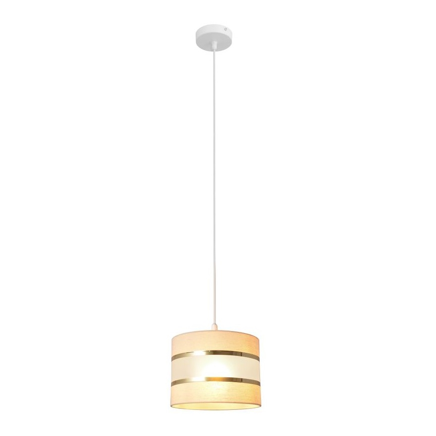 Luster na lanku HELEN 1xE27/15W/230V pr. 20 cm krémová/zlatá