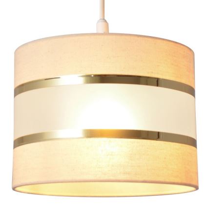 Luster na lanku HELEN 1xE27/15W/230V pr. 20 cm krémová/zlatá