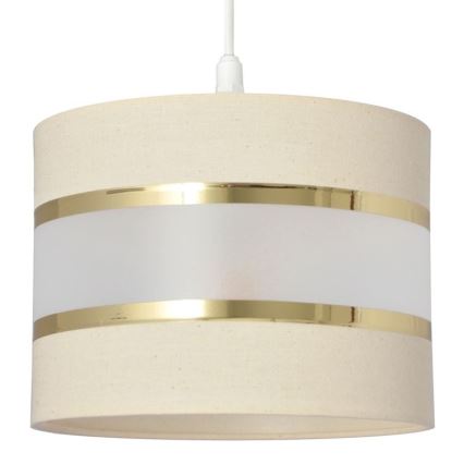 Luster na lanku HELEN 1xE27/15W/230V pr. 20 cm krémová/zlatá