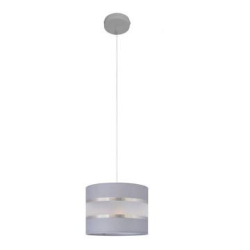 Luster na lanku HELEN 1xE27/15W/230V pr. 20 cm šedá/strieborná