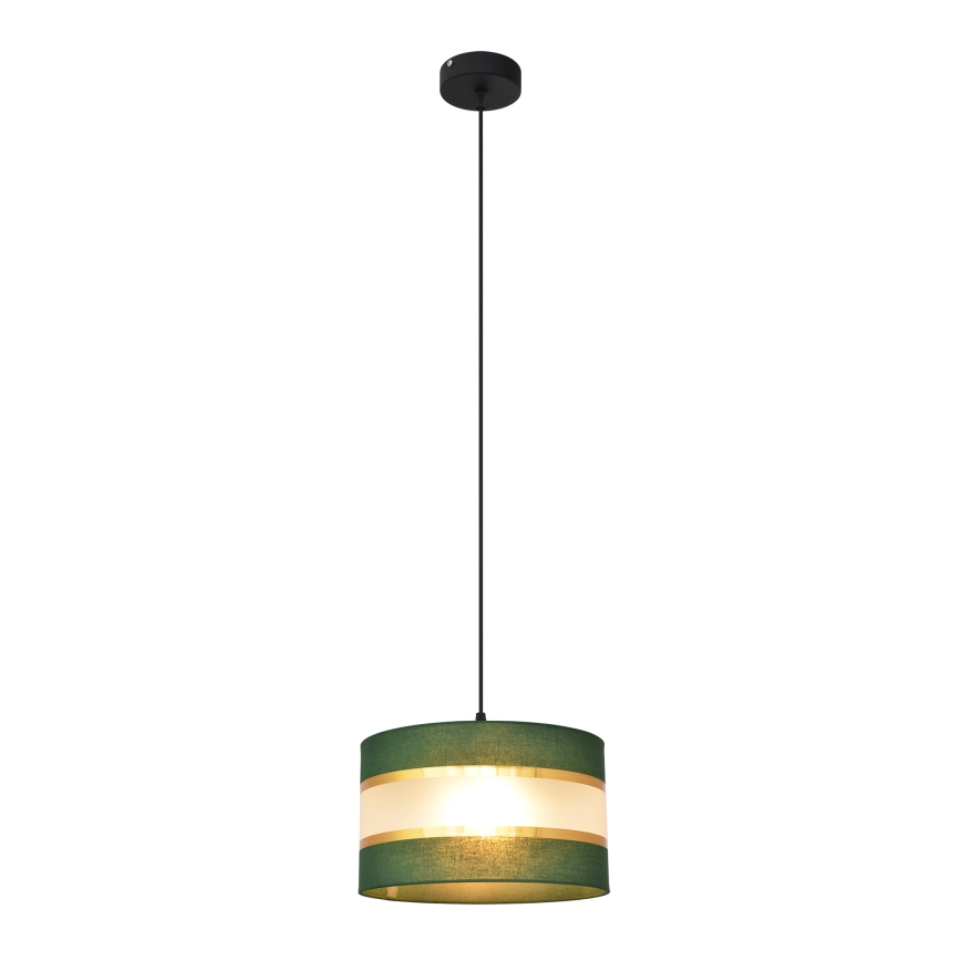 Luster na lanku HELEN 1xE27/15W/230V pr. 25 cm zelená/zlatá