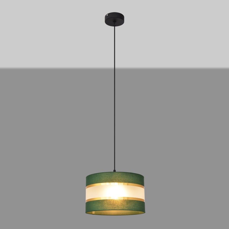 Luster na lanku HELEN 1xE27/15W/230V pr. 25 cm zelená/zlatá