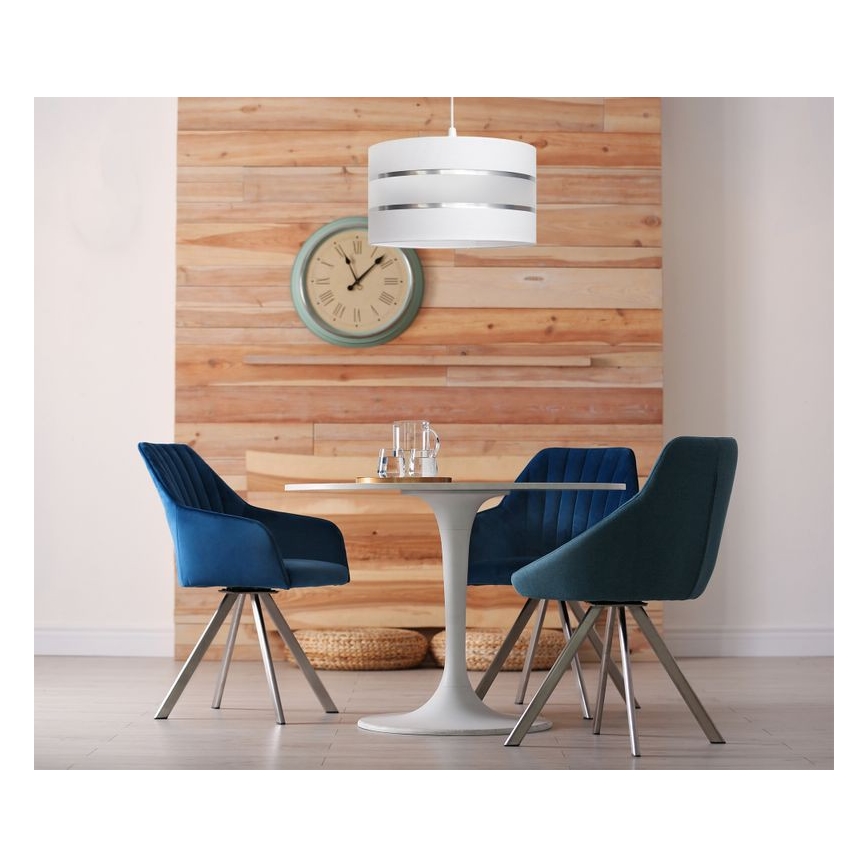 Luster na lanku HELEN 1xE27/15W/230V pr. 35 cm biela