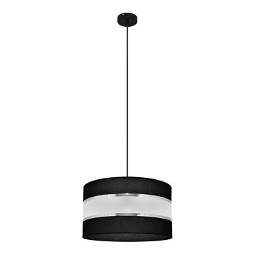 Luster na lanku HELEN 1xE27/15W/230V pr. 35 cm čierna/strieborná