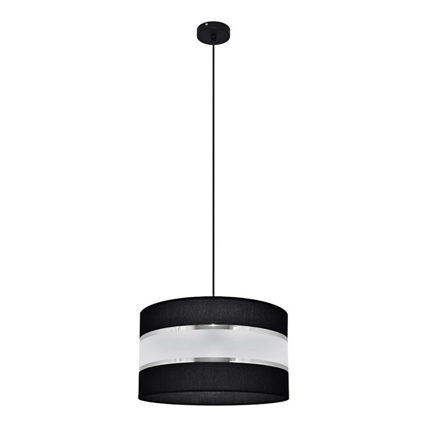 Luster na lanku HELEN 1xE27/15W/230V pr. 35 cm čierna/strieborná