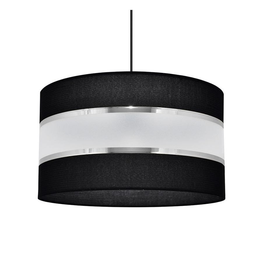 Luster na lanku HELEN 1xE27/15W/230V pr. 35 cm čierna/strieborná
