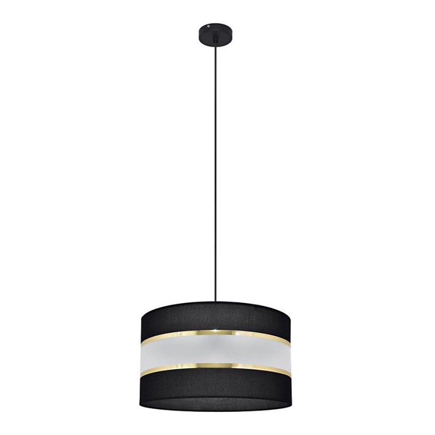 Luster na lanku HELEN 1xE27/15W/230V pr. 35 cm čierna/zlatá