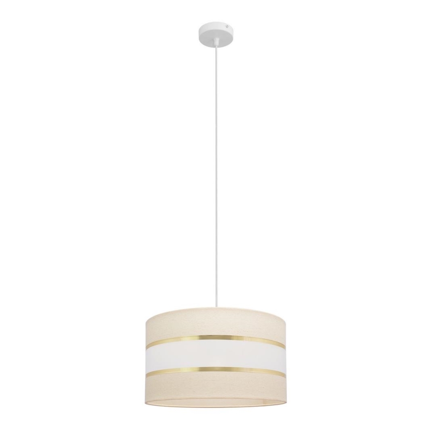 Luster na lanku HELEN 1xE27/15W/230V pr. 35 cm krémová/zlatá
