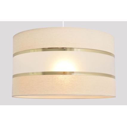 Luster na lanku HELEN 1xE27/15W/230V pr. 35 cm krémová/zlatá