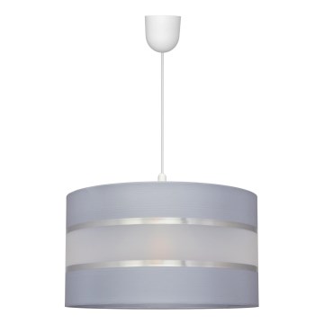 Luster na lanku HELEN 1xE27/15W/230V pr. 35 cm šedá/strieborná