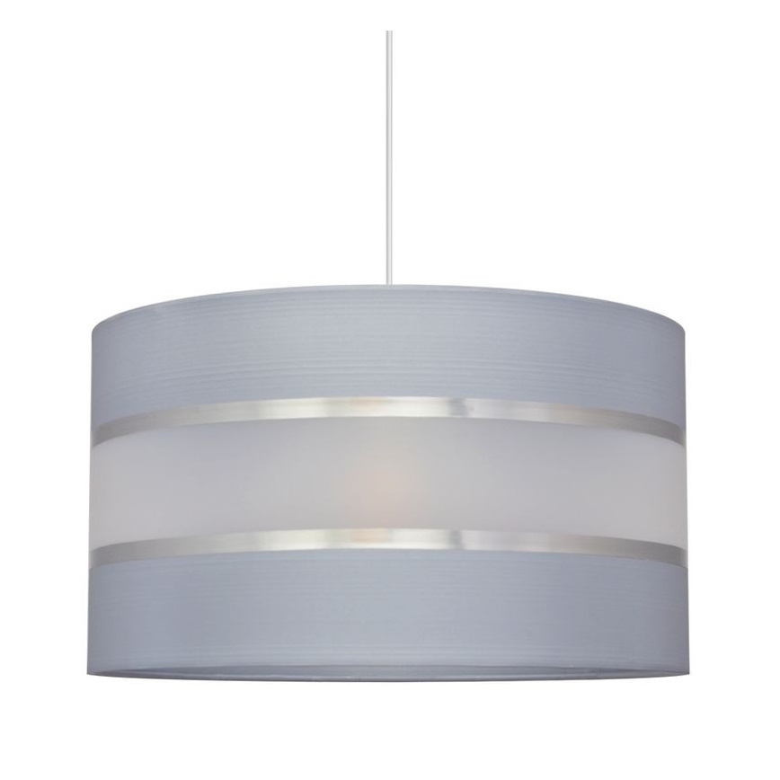 Luster na lanku HELEN 1xE27/15W/230V pr. 35 cm šedá/strieborná