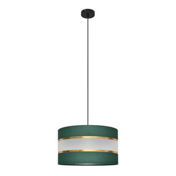 Luster na lanku HELEN 1xE27/15W/230V pr. 35 cm zelená/zlatá