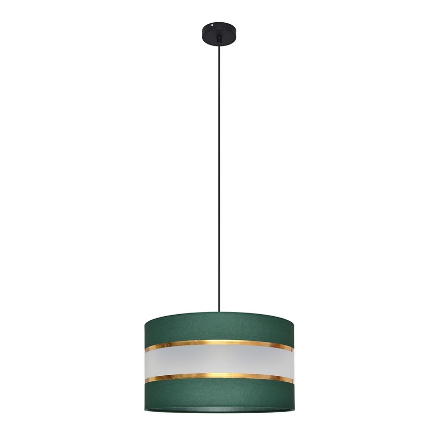 Luster na lanku HELEN 1xE27/15W/230V pr. 35 cm zelená/zlatá