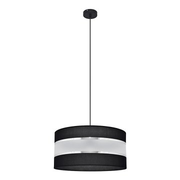 Luster na lanku HELEN 1xE27/15W/230V pr. 40 cm čierna/strieborná