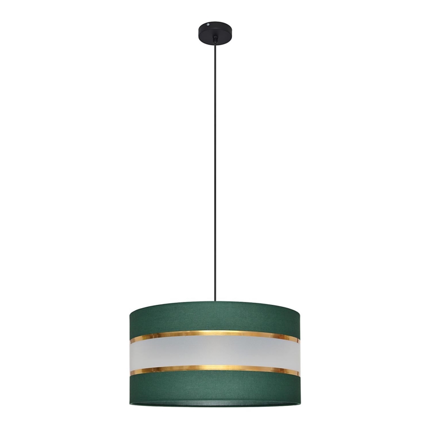 Luster na lanku HELEN 1xE27/15W/230V pr. 40 cm zelená/zlatá