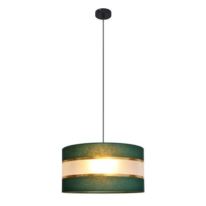 Luster na lanku HELEN 1xE27/15W/230V pr. 40 cm zelená/zlatá