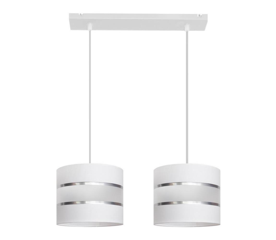  Luster na lanku HELEN 2xE27/15W/230V biela W-L 0801/2 WT+SL+MAT