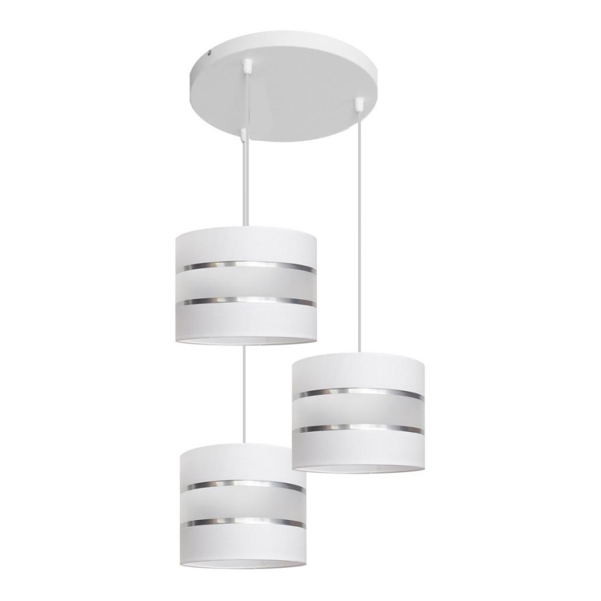 Luster na lanku HELEN 3xE27/15W/230V biela