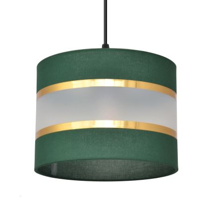 Luster na lanku HELEN 3xE27/15W/230V zelená/zlatá
