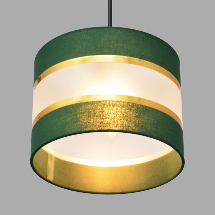 Luster na lanku HELEN 3xE27/15W/230V zelená/zlatá