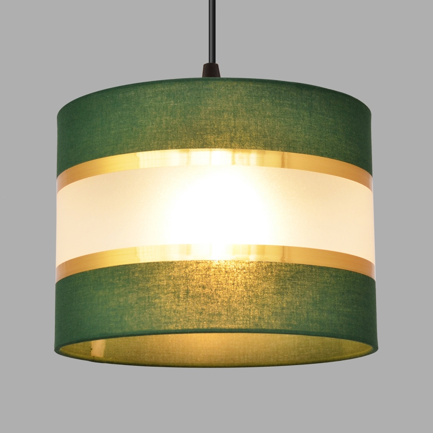 Luster na lanku HELEN 3xE27/15W/230V zelená/zlatá