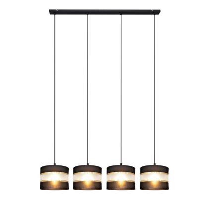 Luster na lanku HELEN 4xE27/15W/230V čierna/zlatá