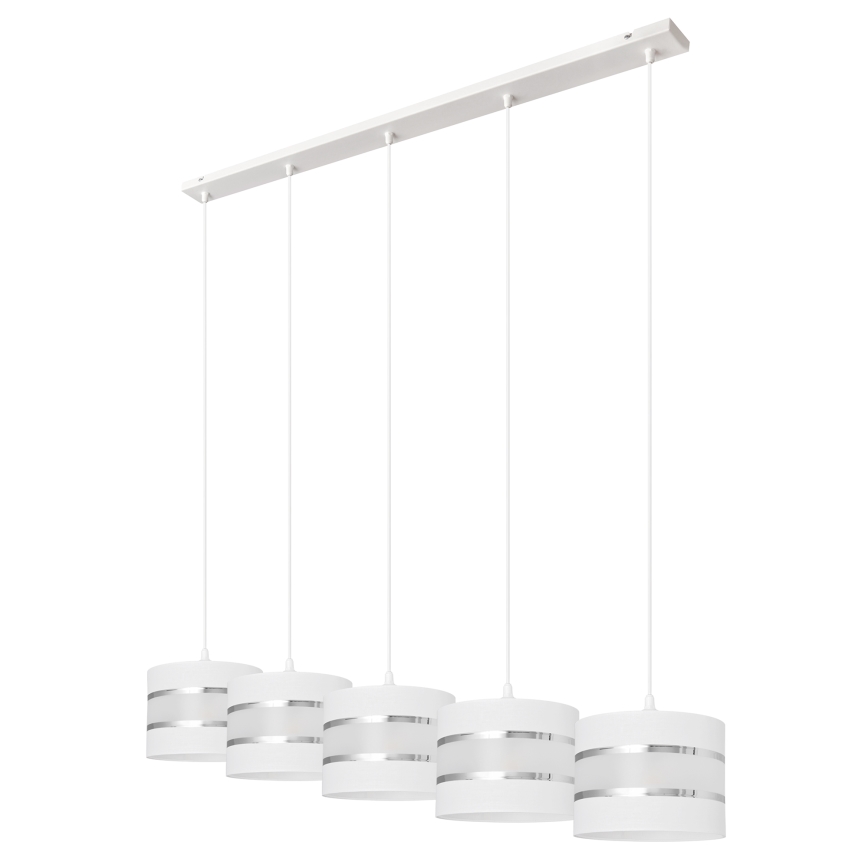 Luster na lanku HELEN 5xE27/15W/230V biela