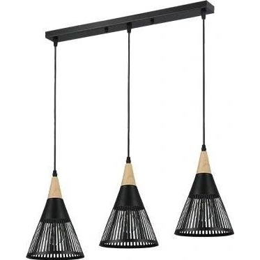 Luster na lanku HIRA 3xE27/60W/230V čierna