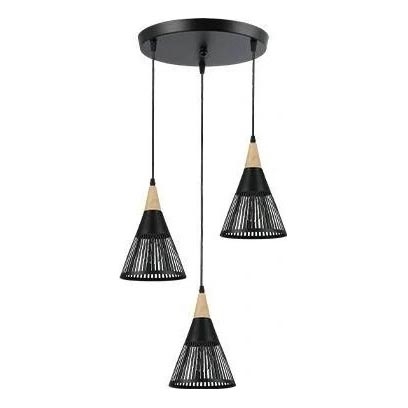 Luster na lanku HIRA 3xE27/60W/230V pr. 40 cm čierna