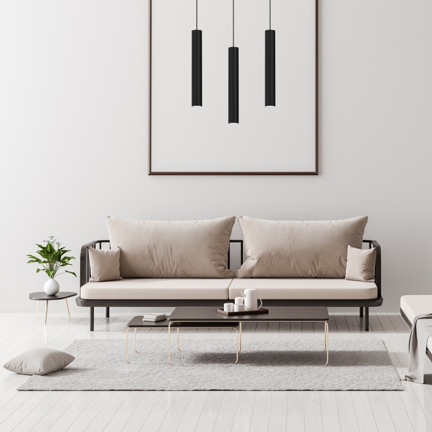 Luster na lanku HUDSON 3xGU10/8W/230V čierna