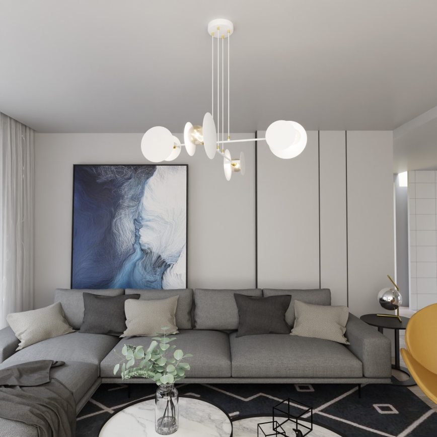 Luster na lanku IDEA 4xE27/15W/230V biela